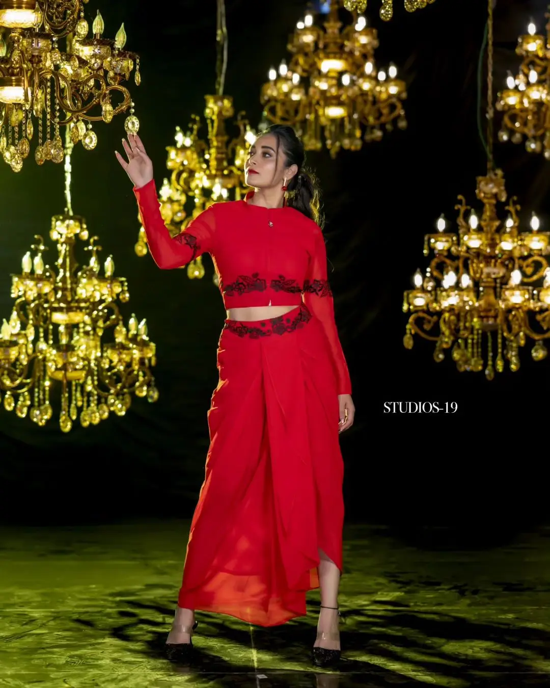 ETV Actress Bhanu Sri in Beautiful Red Lehenga Choli